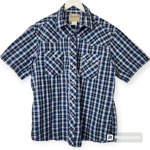 Wrangler Pearl Snap Button Down Short Sleeve Shirt size XL